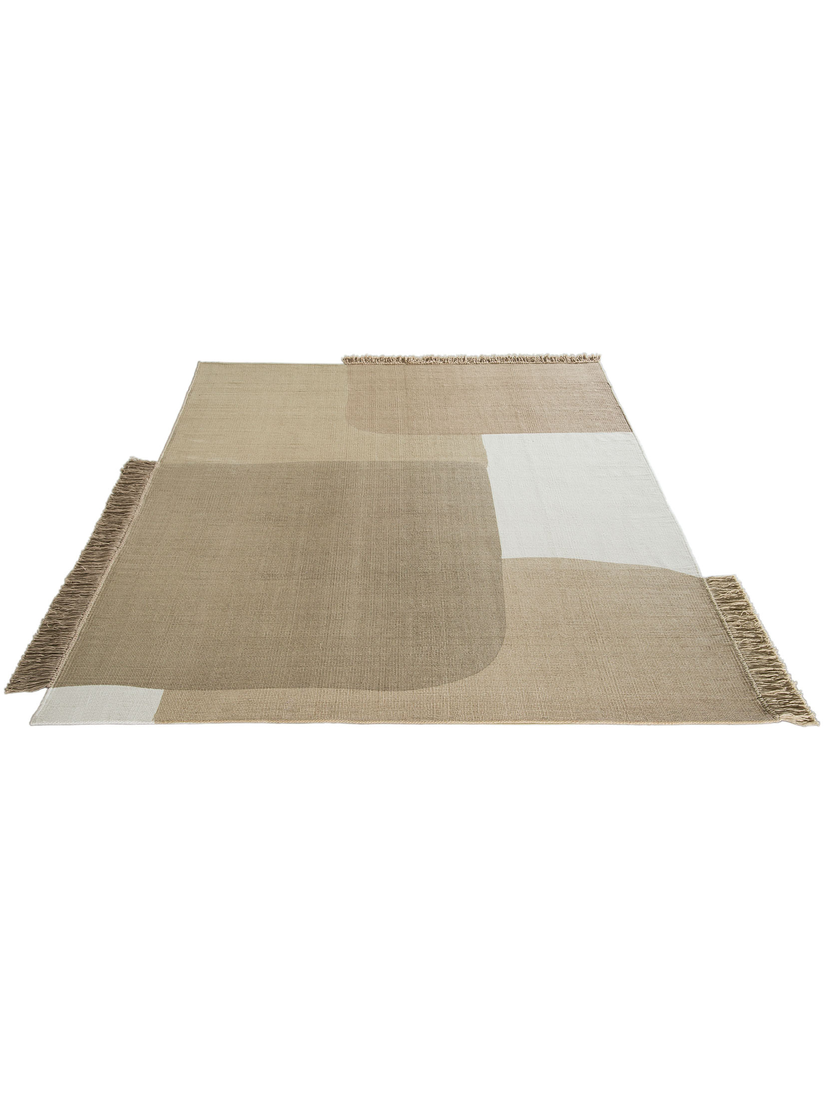 Listrup Flachgewebe-Teppich, Beige-Weiss