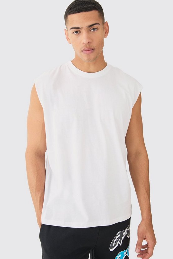 Oversize Tanktop mit Pour Homme Print
