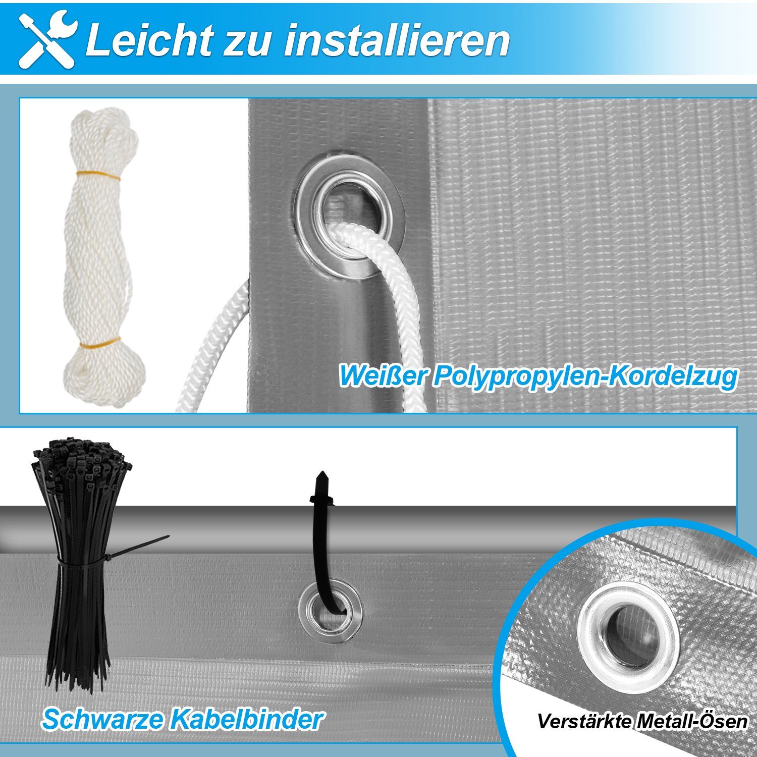 Lospitch Balkonsichtschutz 75*600cm Balkon Sichtschutz Balkonbespannung PVC Windschutz