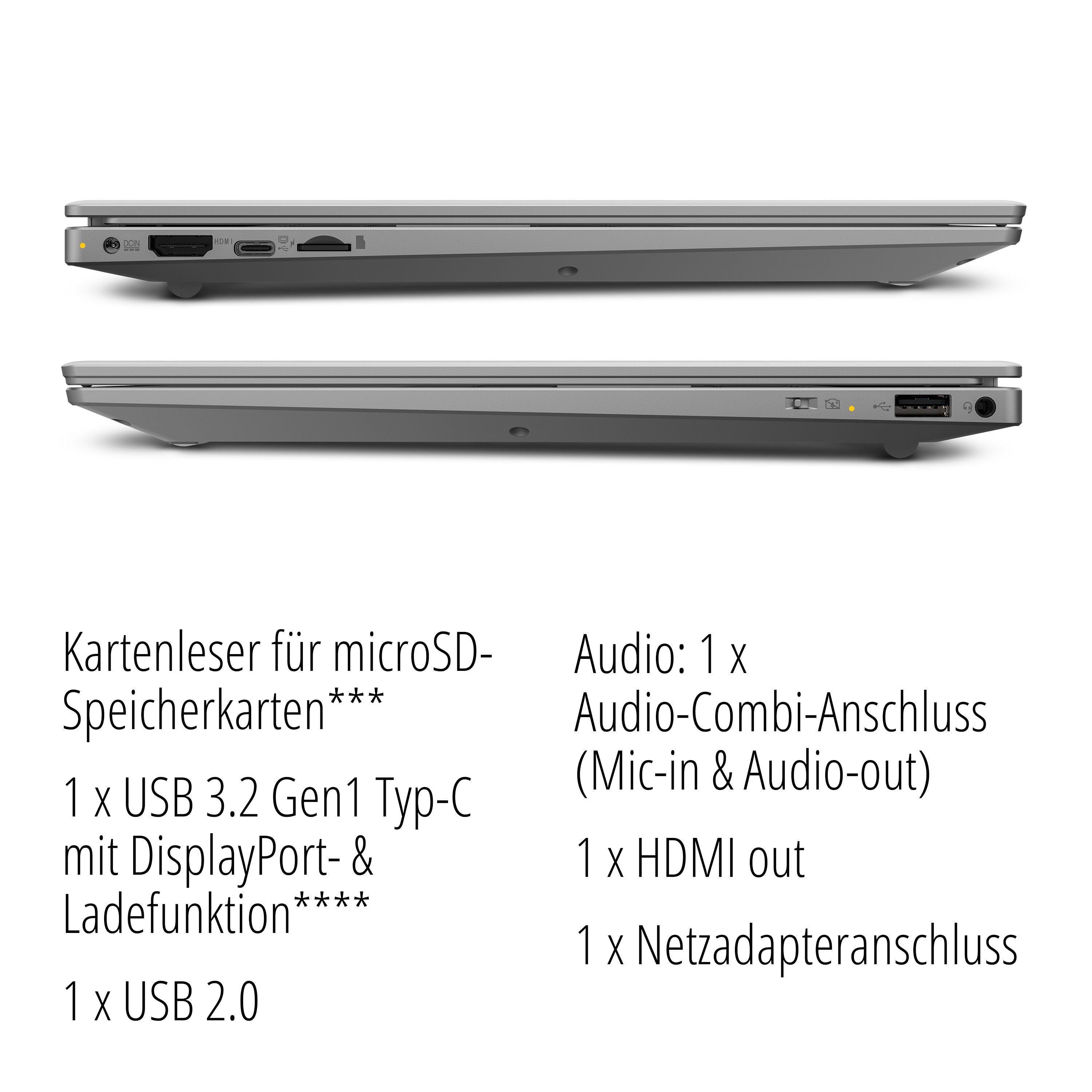 Medion® E13204 Notebook (33.7 cm/13.3 Zoll, Intel Pentium Silver N5030, Intel® UHD, 128 GB SSD, Full-HD Display, 4GB, Windows 11, MD64020)