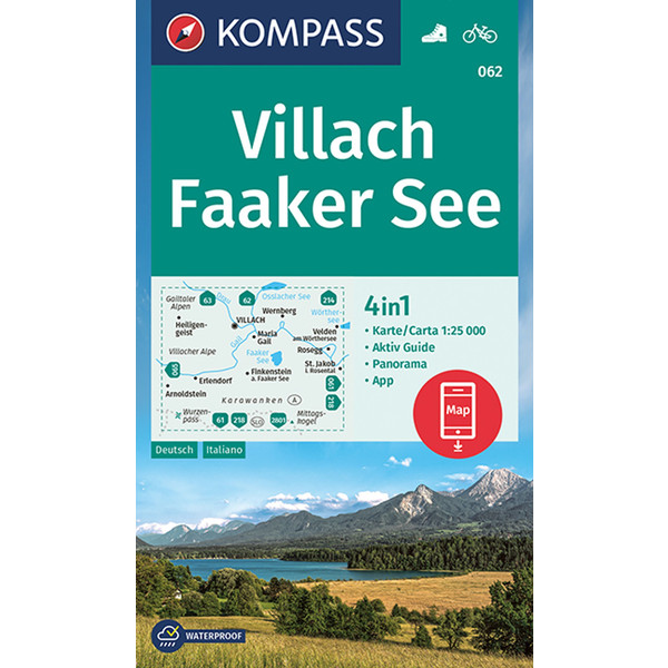 KOMPASS WANDERKARTE 062 VILLACH, FAAKER SEE 1:25000