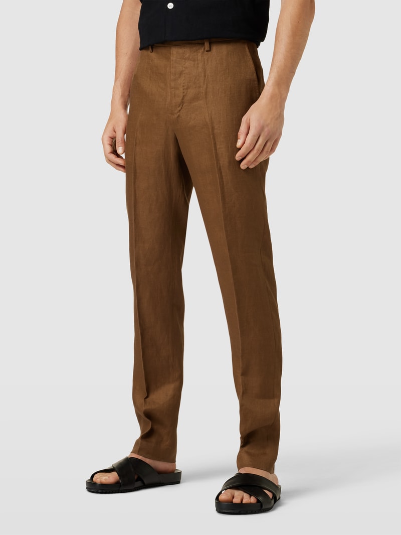 Slim Fit Anzughose mit Eingrifftaschen Modell 'florida' in haselnuss braun