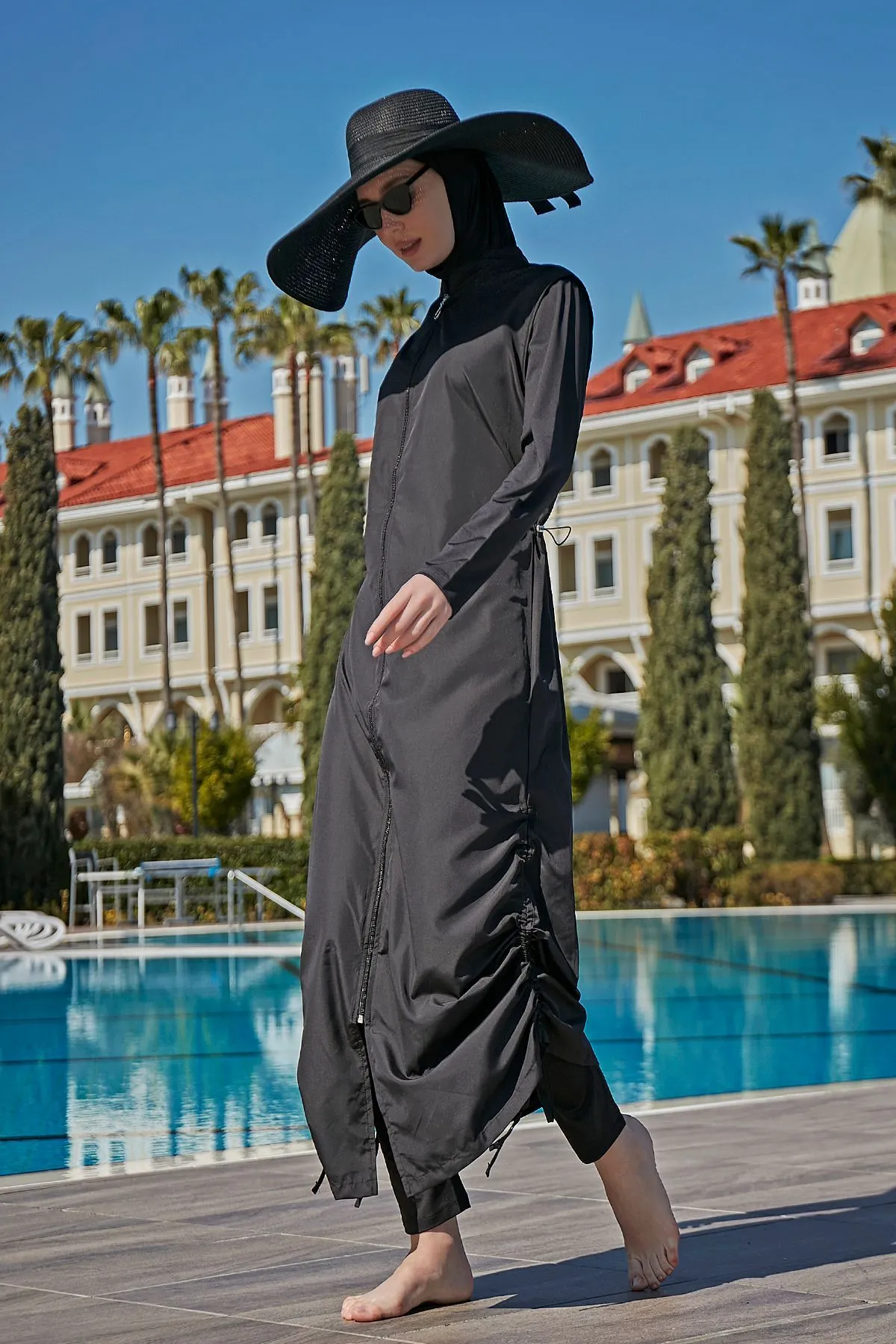 Remsa Mayo  Remsa Design Vollständig bedeckter Hijab-Badeanzug in voller Länge lang R027 Fatma Schwarz