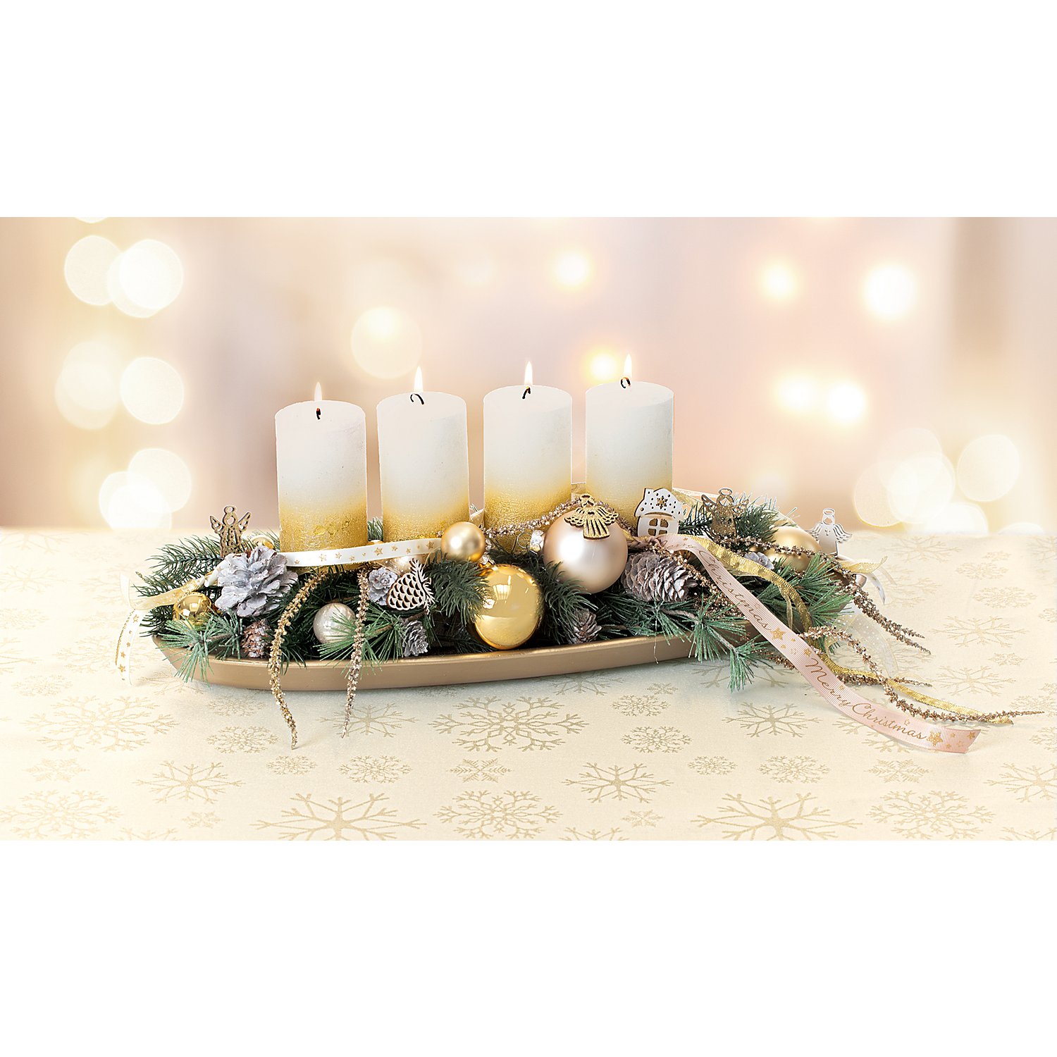 Bänderpaket, gold-creme, 10–15 mm, 5x 2 m