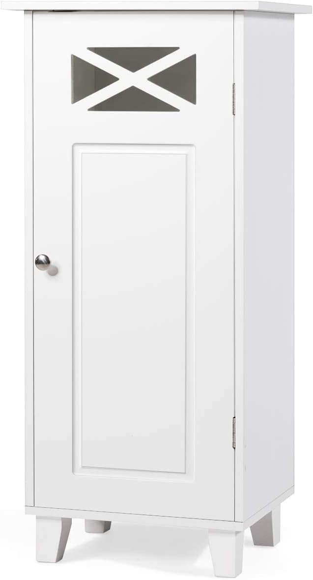 KOMFOTTEU Badkommode Badezimmerschrank, 3 Ebenen, Hochschrank