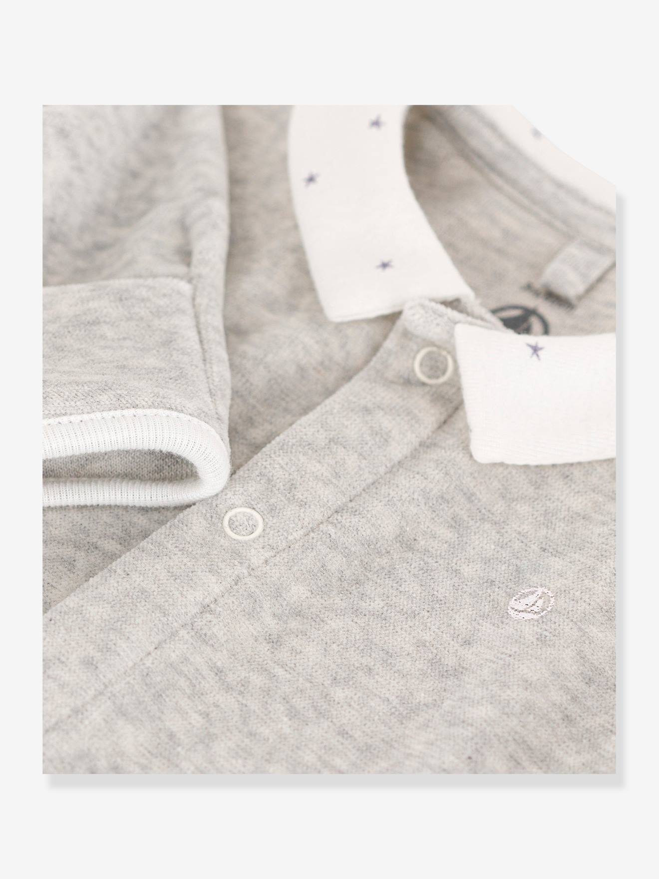 Pyjama bébé en velours PETIT BATEAU gris