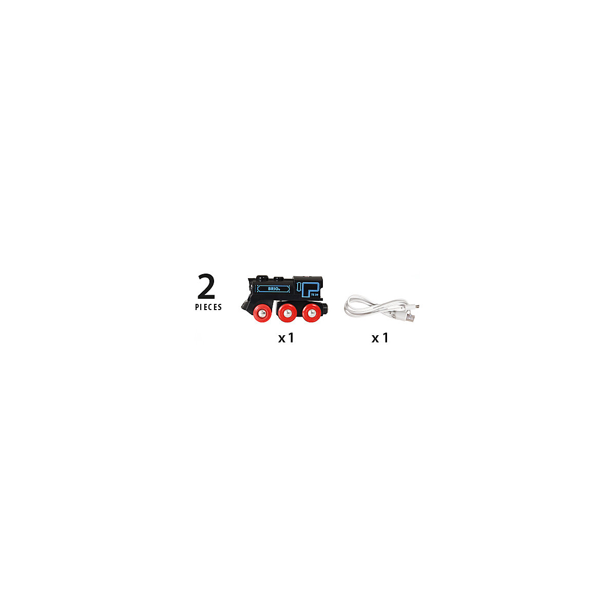 Schwarze Akku-Lok mit Mini-USB