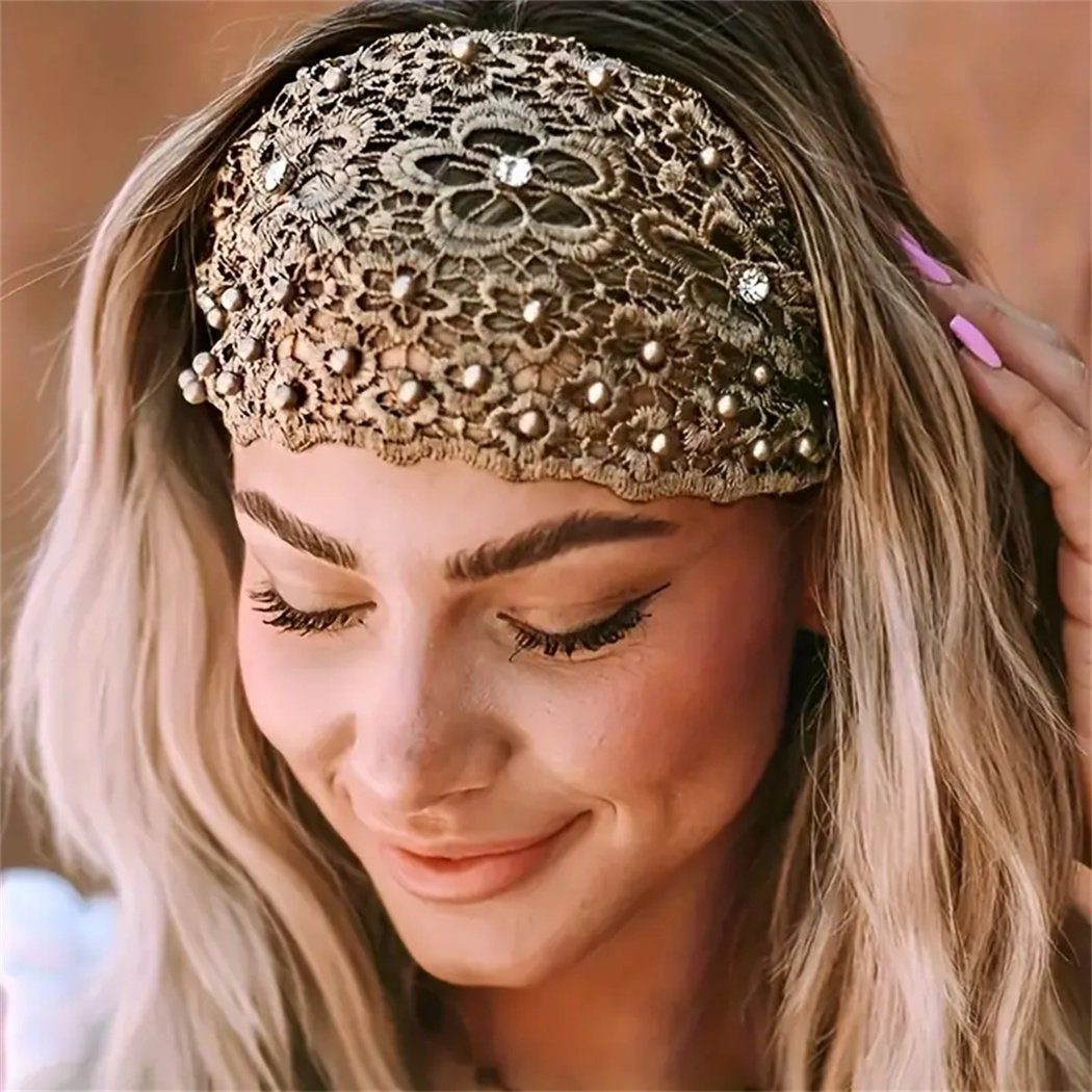 DAYUT Haarband Elegante Hollow Out Spitze Blume Muster Stirnband Frauen Haarschmuck, 3-tlg.
