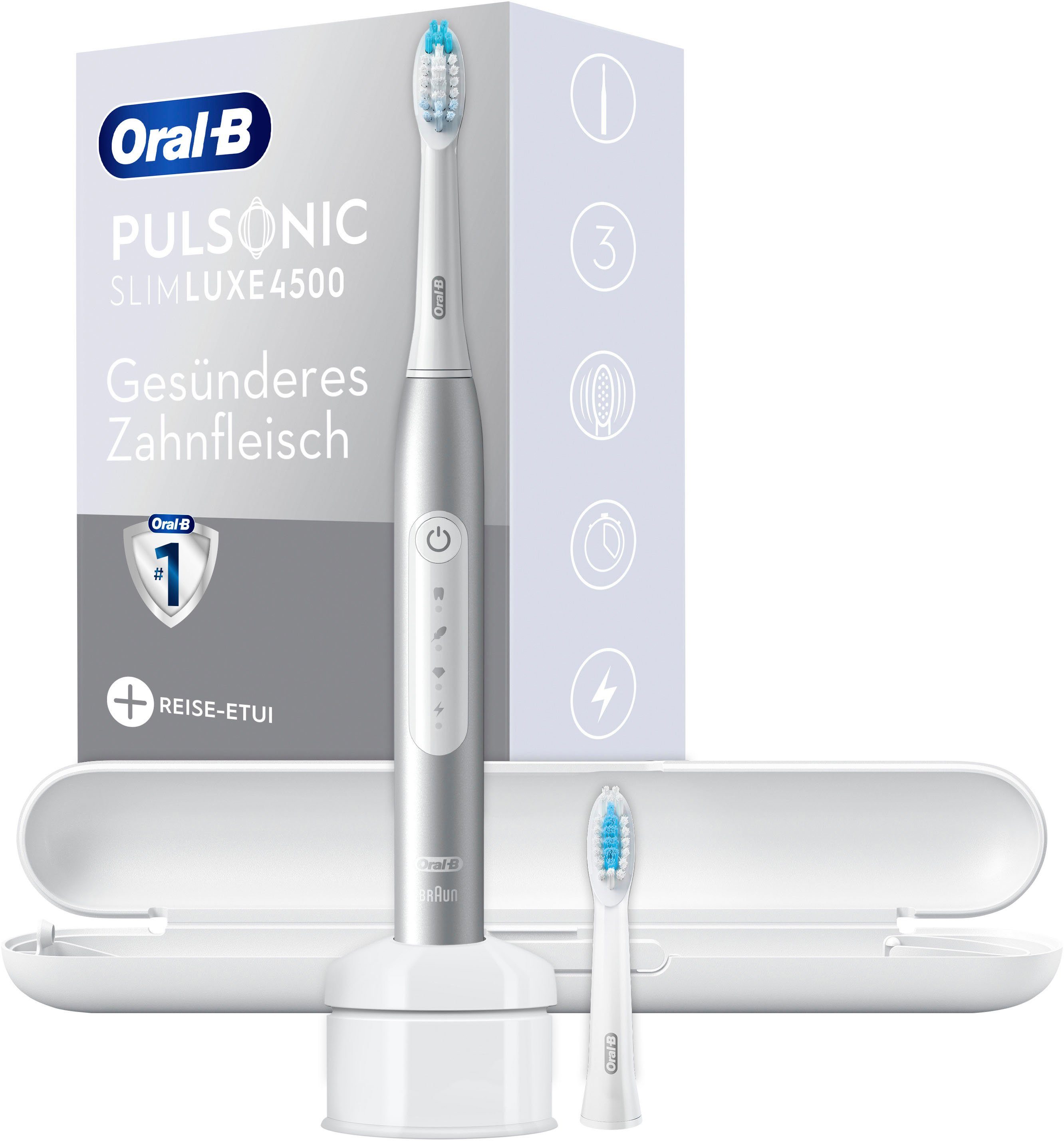 Oral-B Schallzahnbürste Pulsonic Slim Luxe 4500, Aufsteckbürsten: 2 St.