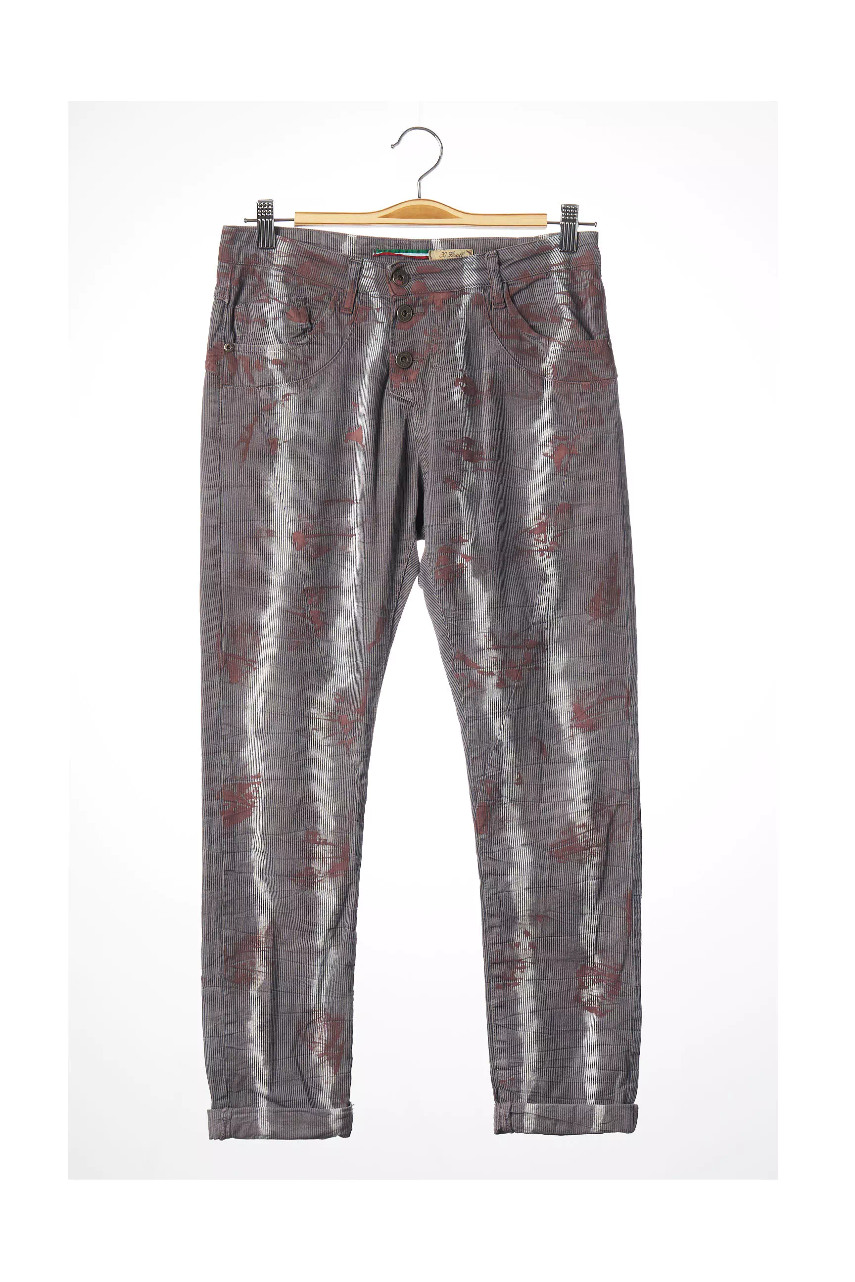 Please Pantalons Droits Femme couleur gris