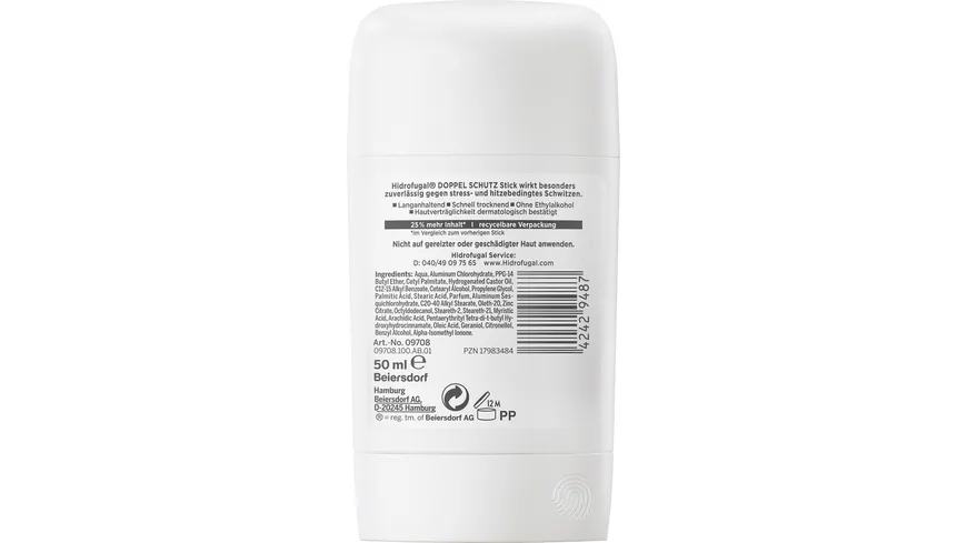 HIDROFUGAL Deostick Doppel Schutz Anti-Transpirant 50 ml