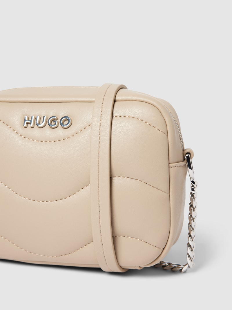 Handtasche mit Steppnähten Modell 'Lizzie' in sand