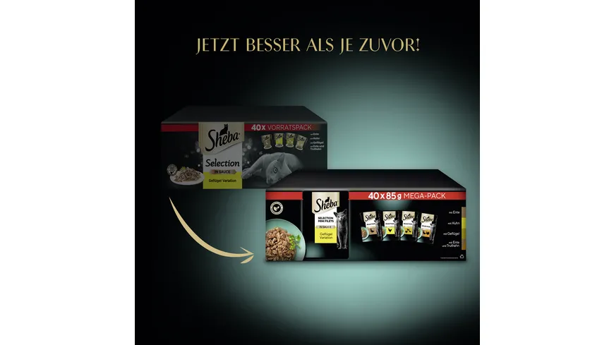 Sheba Katzennassfutter Selection in Sauce Geflügel Vorratspack 3.4 kg