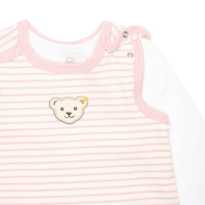 Set Strampler + T-Shirt langarm GOTS, rosa