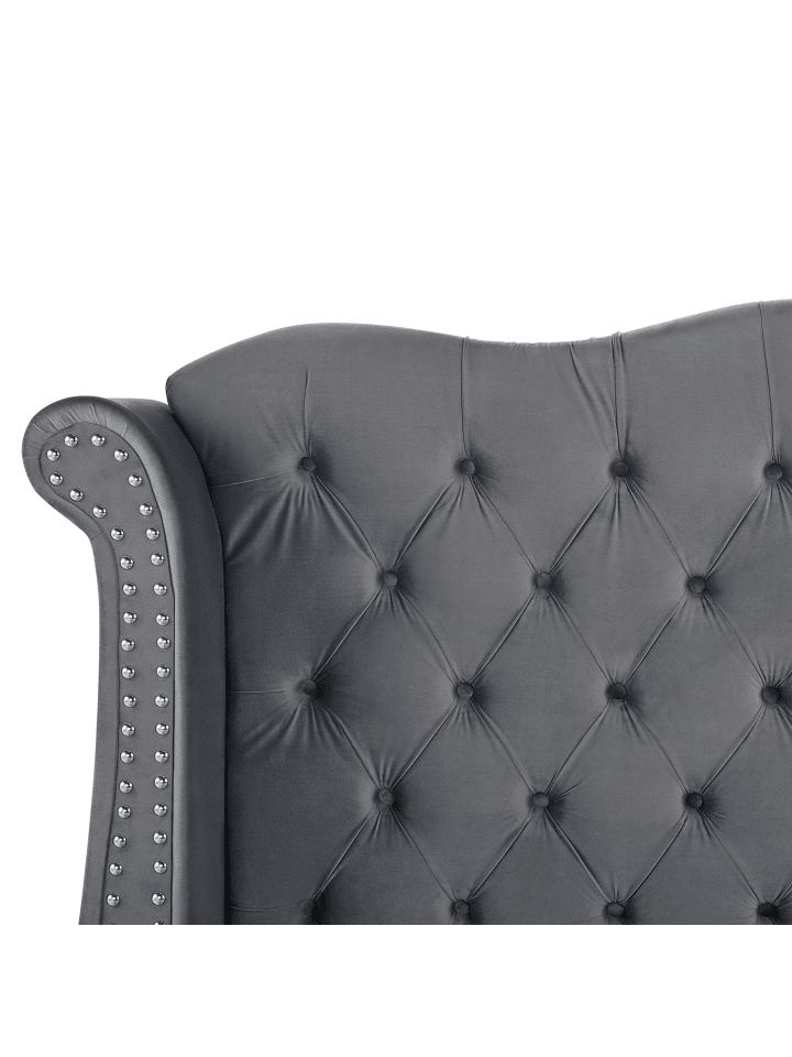 Beliani Doppelbett AYETTE in Grau - (W) 225 x (H) 154 x (L) 215 cm günstig kaufen onesize