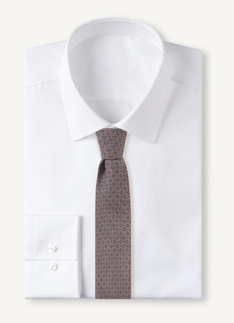 Profuomo Wool tie with graphic print