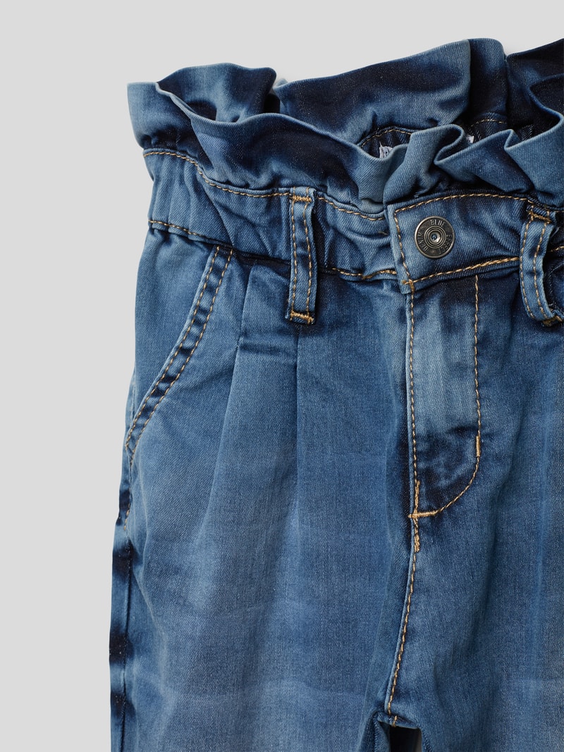 Jeans mit Paperbag-Bund in jeans