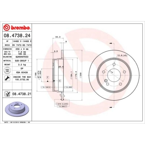 08.4738.21 BREMSSCHEIBE BREMBO HA  VP2 - ATU
