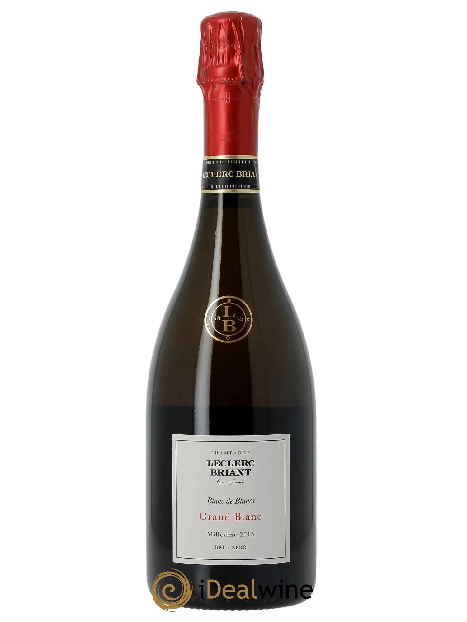 Grand blanc Blanc de Blancs Grand Cru Brut Nature Leclerc Briant  2015 - Lot de 1 Bouteille