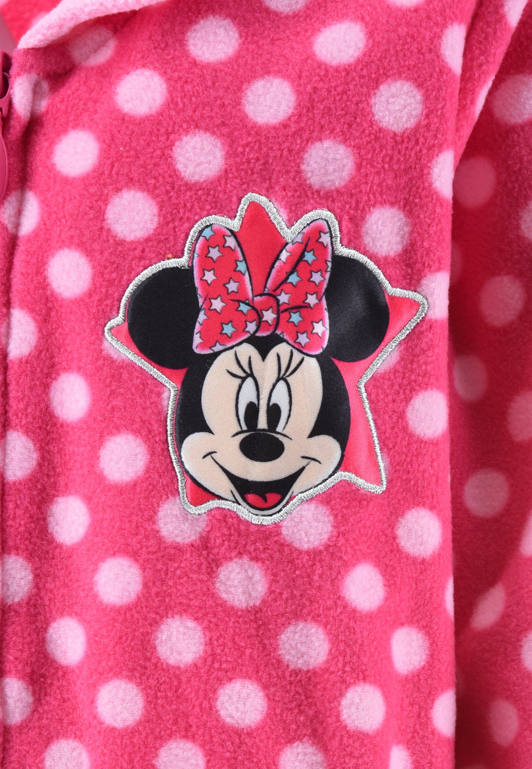 Minnie Mouse Kinderbademantel Kinder Mädchen Bademantel Morgenmantel mit Reißverschluss