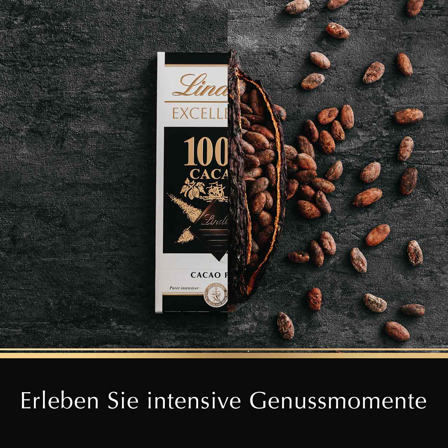 Lindt Excellence 100% Cacao Pur Edelbitter Tafel 50g