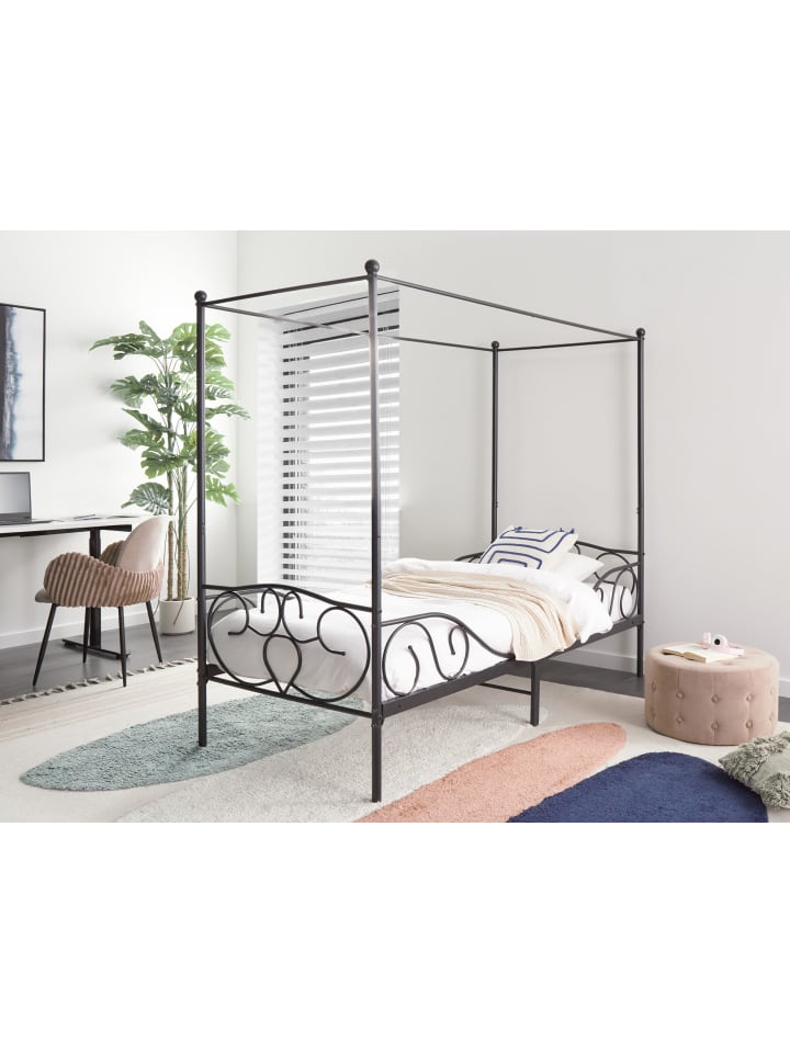 Beliani Himmelbett SORMERY in Schwarz - (W) 101 x (H) 180 x (L) 207 cm günstig kaufen onesize