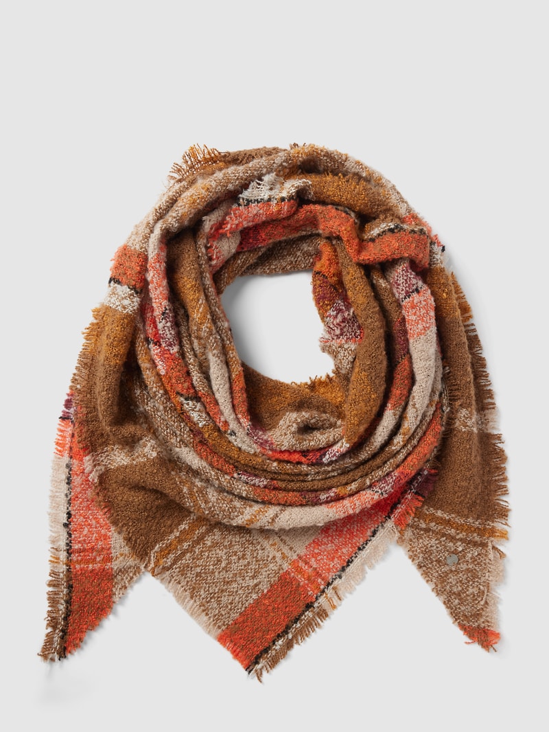 Schal mit Tartan-Karo in camel