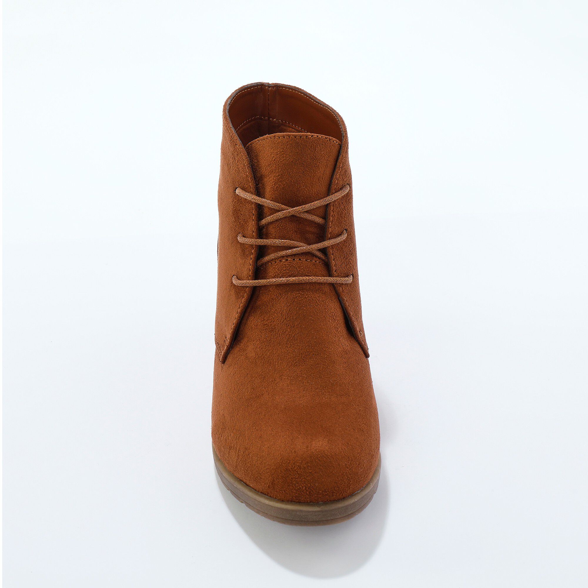 Low-boots à talon effet bois