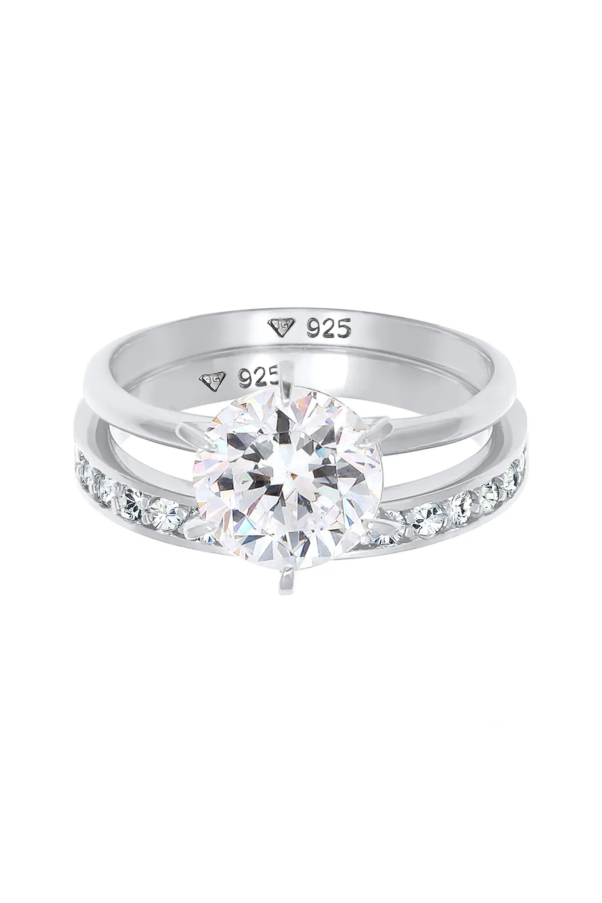 ELLI  Ring Eternity Kristalle Set 925 Silber