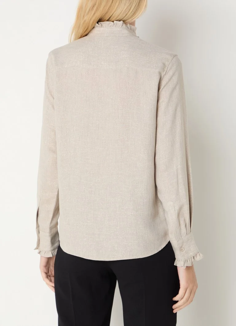 Gerard Darel  Bettina blouse met lurex en opstaande kraag