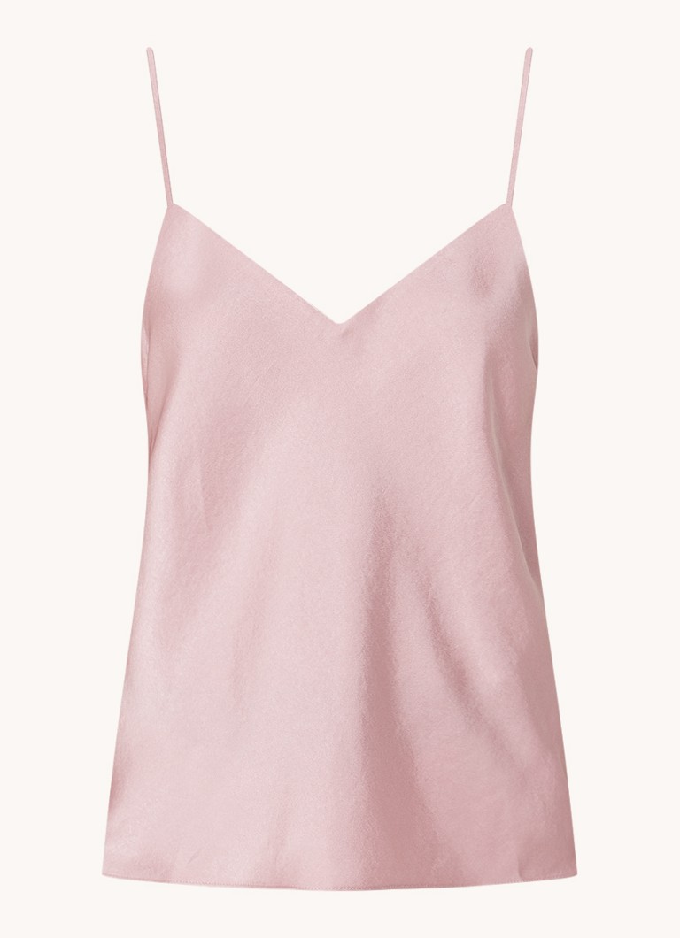 ba&sh Clarisse satin spaghetti top with lace insert