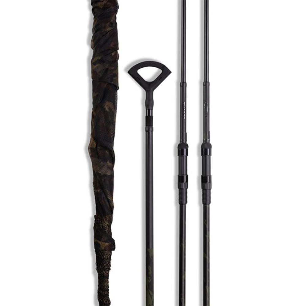 „Ensemble Nash Dwarf 10' 3lbs“ specialaus leidimo maskuojamosios meškerės ir tinklo rinkinys