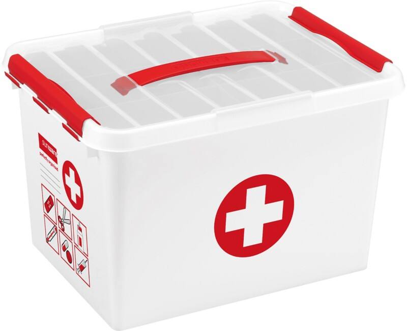 Helit Erste-Hilfe Aufbewahrungsbox Q Line Transparent 22 Liter 246 (H) x 328 (B) x 245 (T) mm 4 Stück