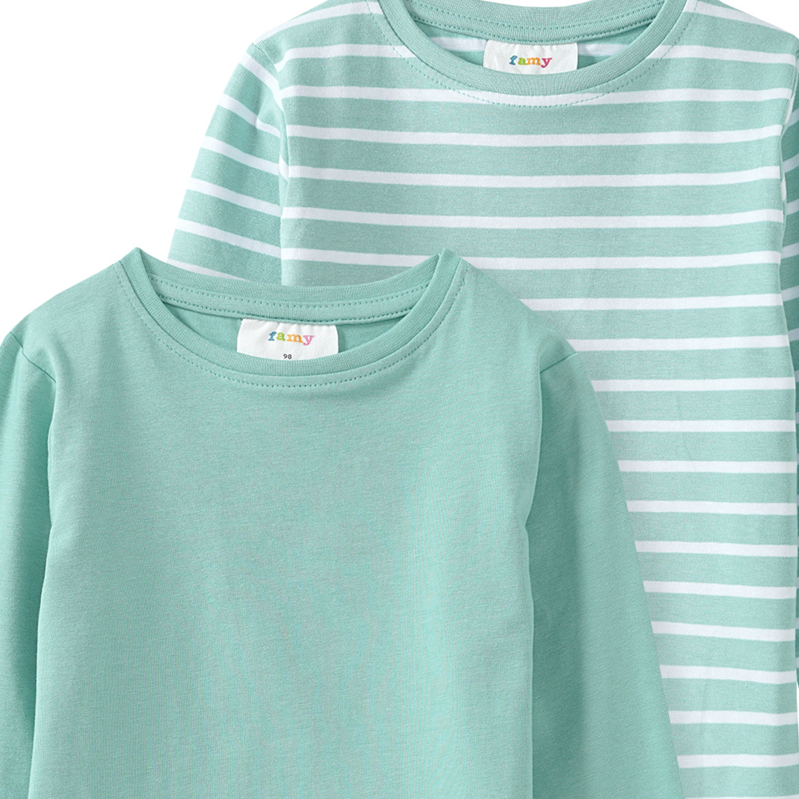2 Mädchen Langarmshirts im Set