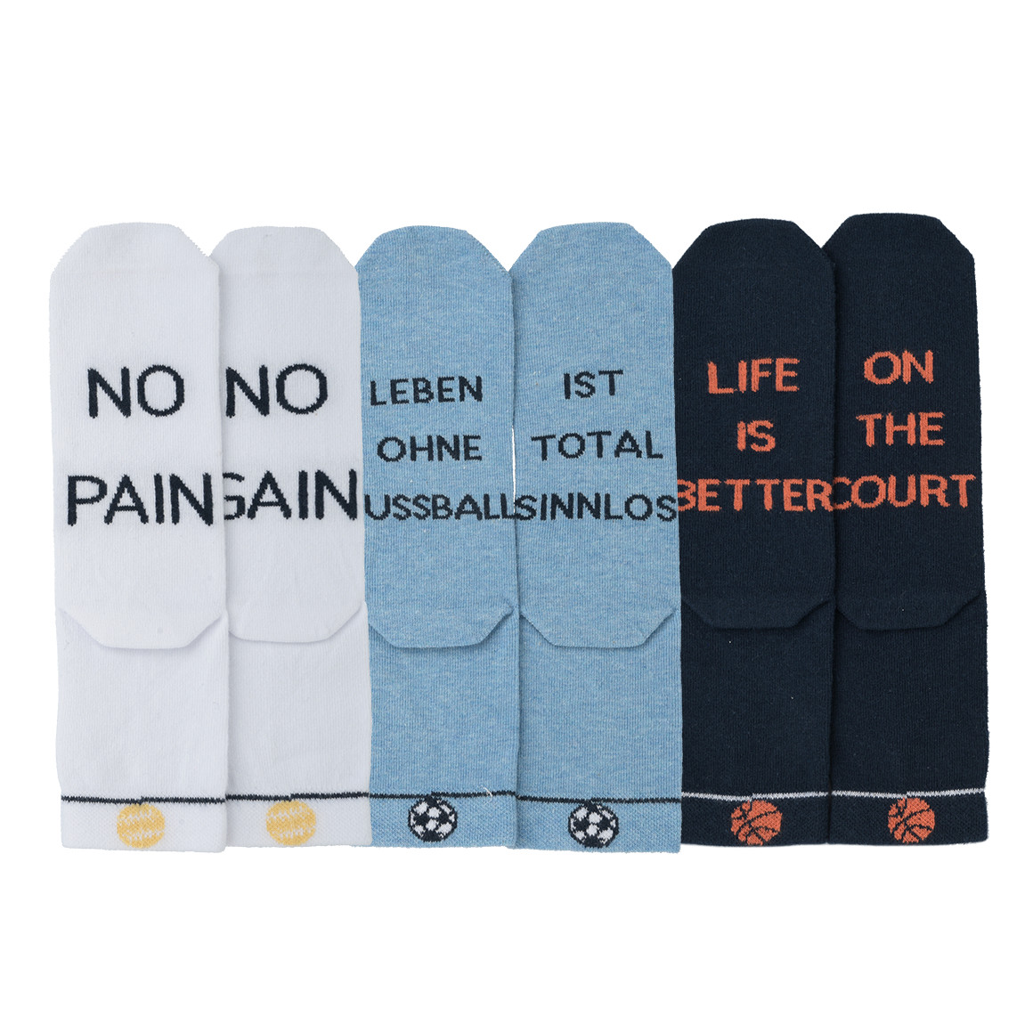 3 Paar Junge Kurzsocken mit Schriftzug