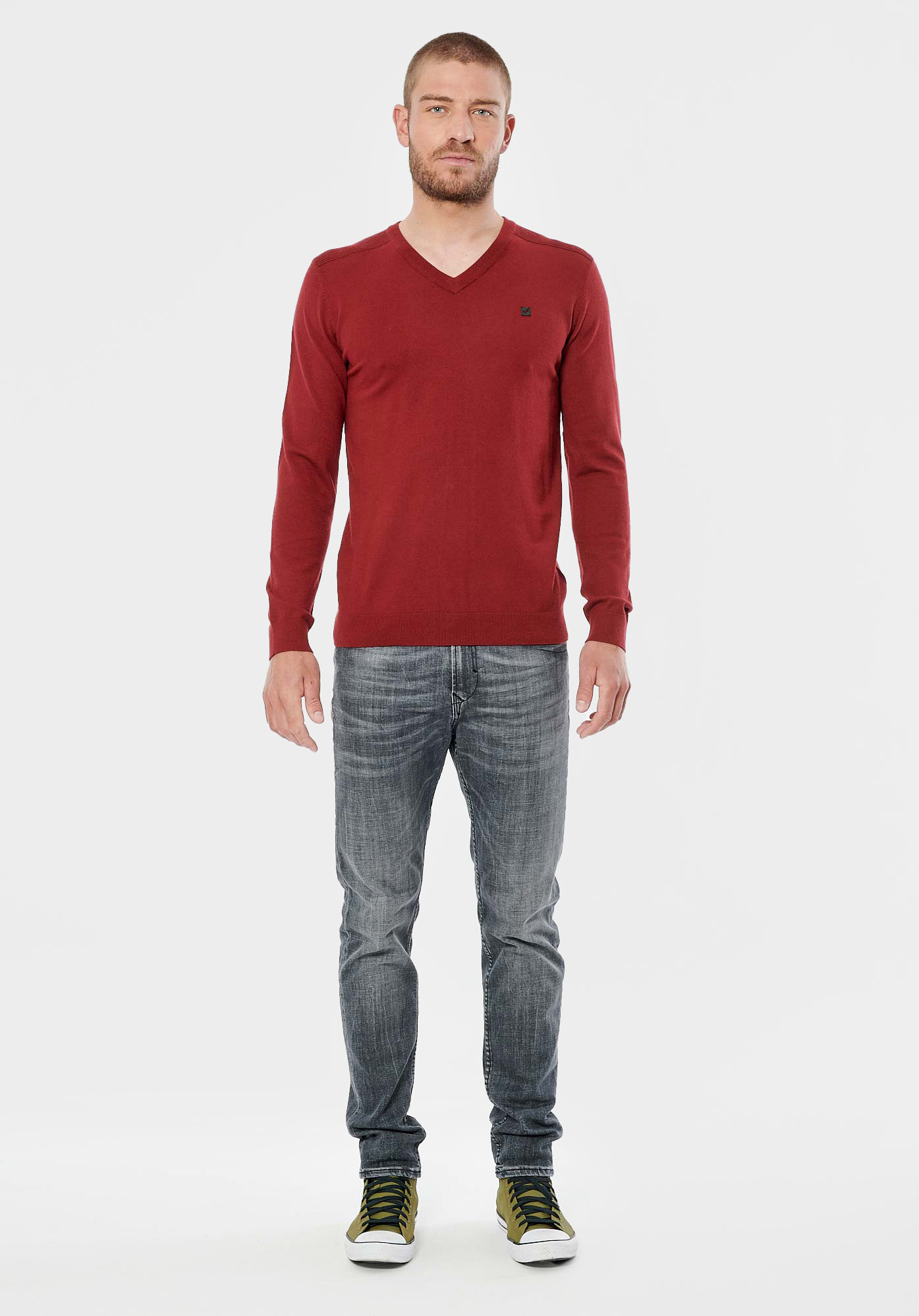 VYLA   Pull bordeaux homme