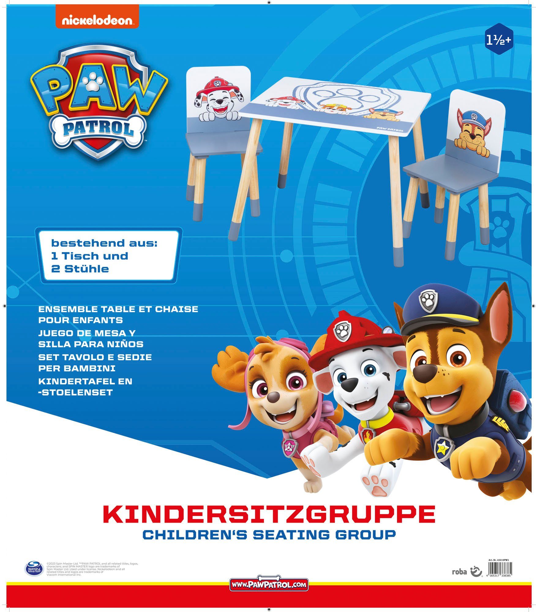 roba® Kindersitzgruppe Paw Patrol, (3-tlg)
