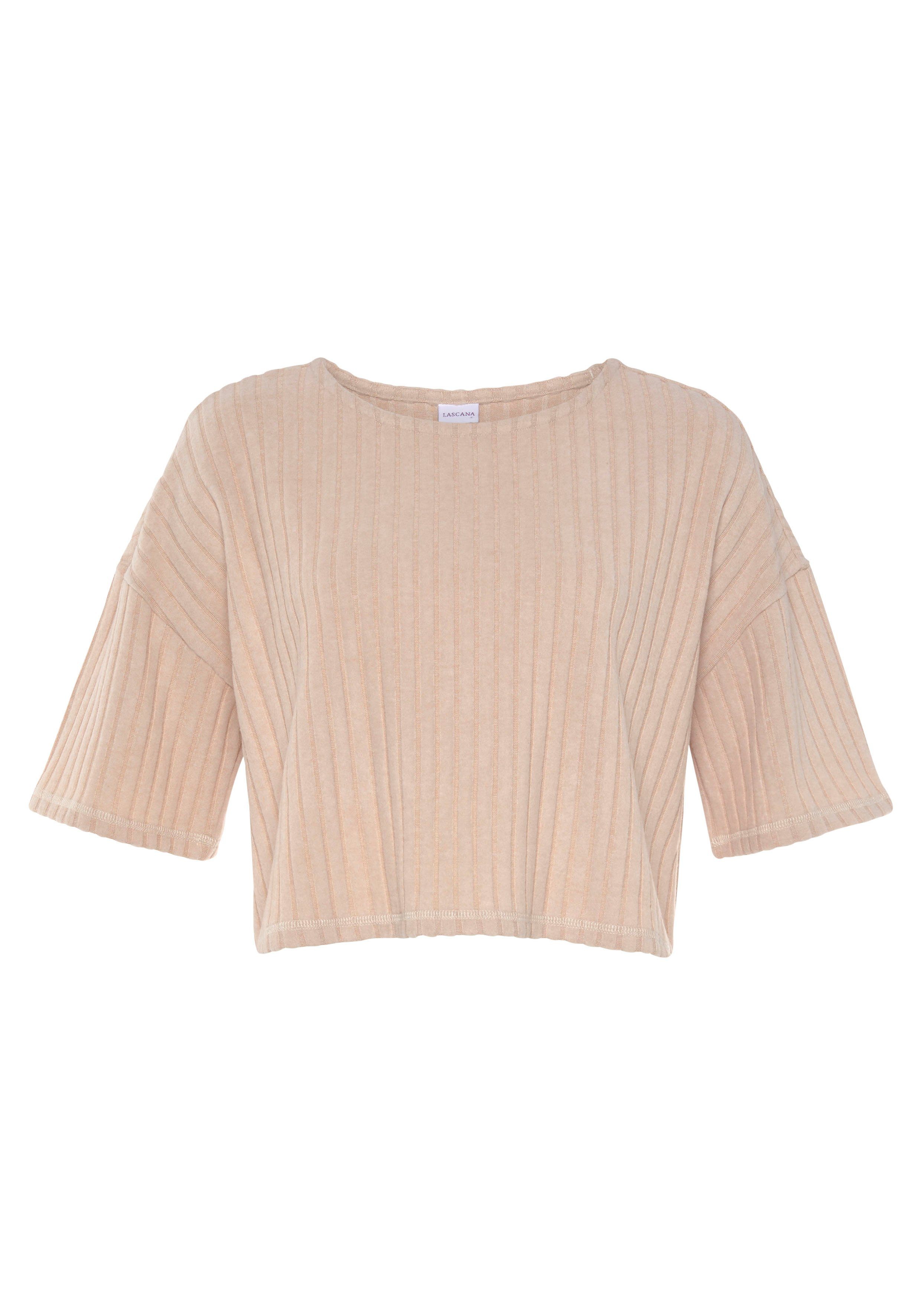 LASCANA 3/4-Arm-Shirt -Loungeshirt aus weichem Strick, Loungewear