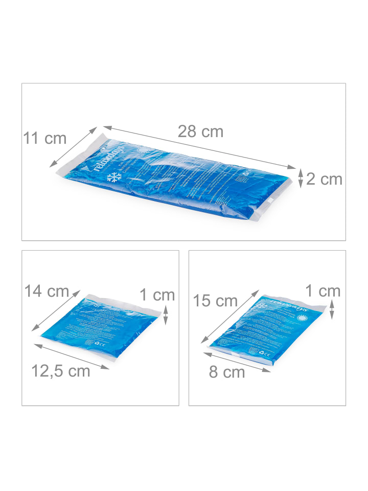 relaxdays 4-tlg. Kühlpad Set in Blau günstig kaufen onesize