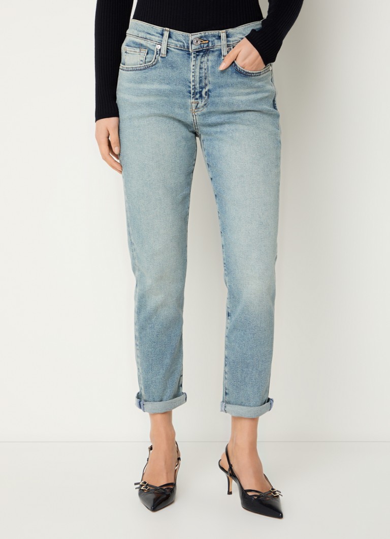 Blugi slim fit a vita media Josefina di 7 For All Mankind, lavaggio chiaro.