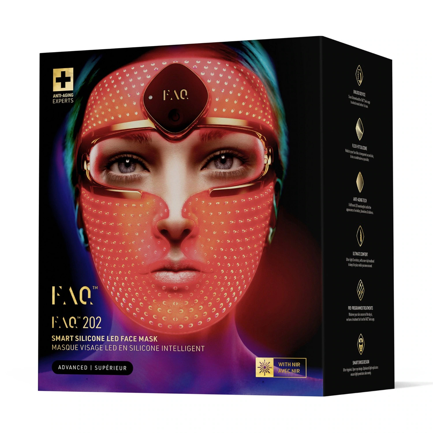 FOREO 202 viedā silikona LED sejas maska gaismas terapijai
