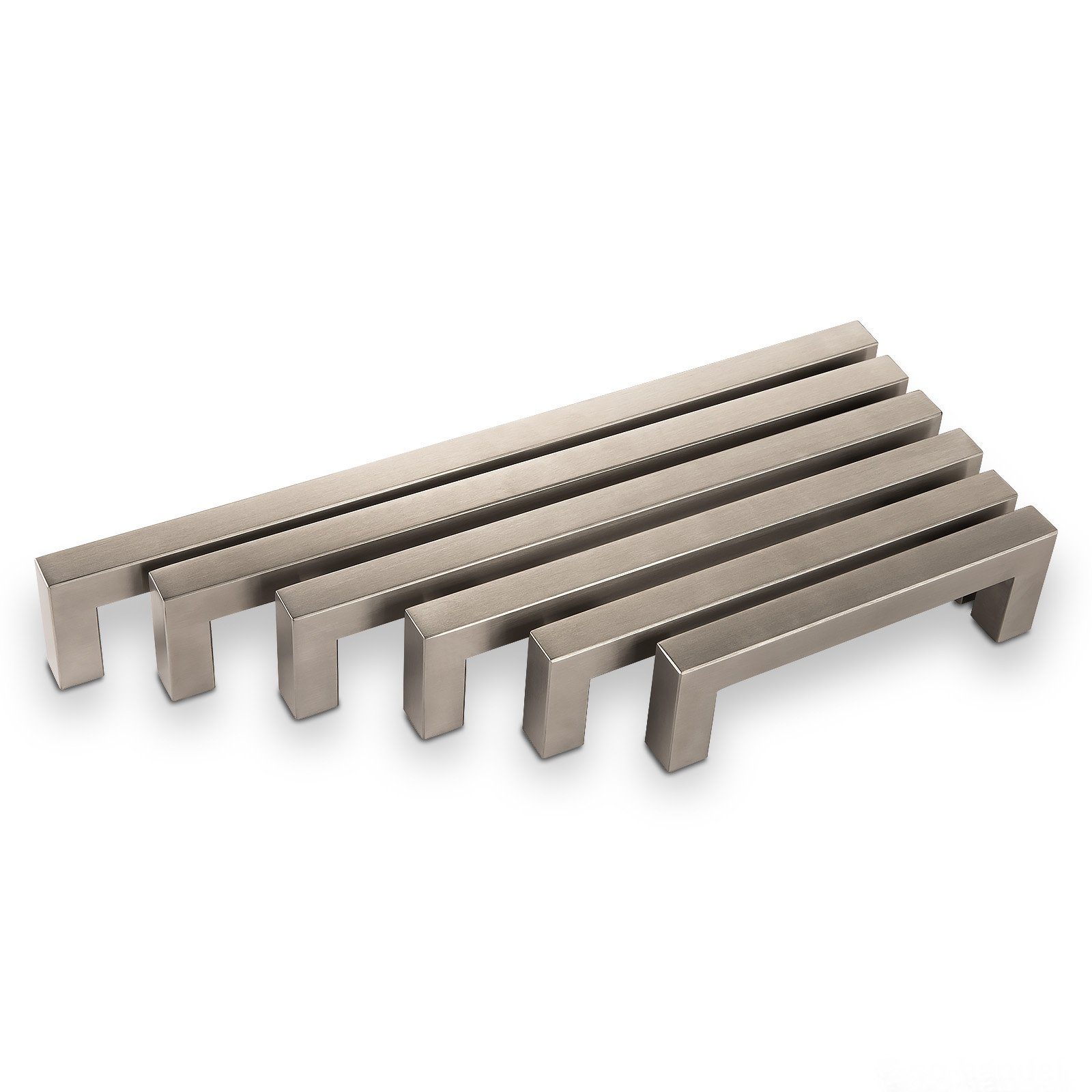 SO-TECH® Möbelgriff Stangengriff E3 echt Edelstahl 15 x 15 mm BA 128 - 800 mm, Griff Schrankgriff Schubladengriff - incl. Schrauben