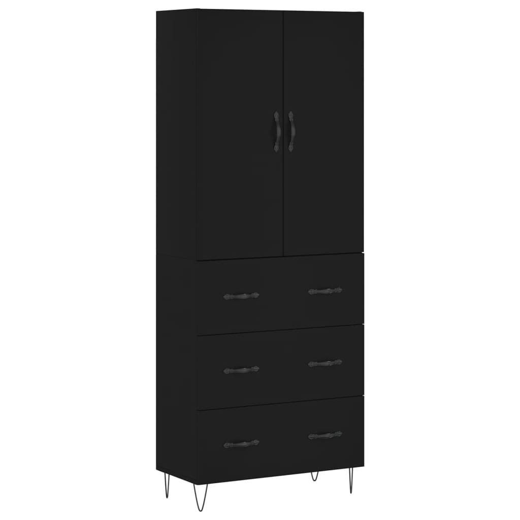vidaXL Sideboard Highboard Schwarz 69,5x34x180 cm Holzwerkstoff (1 St)