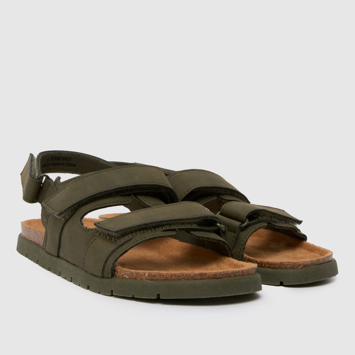 Schuh khaki Lorenzo fotbäddsandaler för pojkar och ungdomar