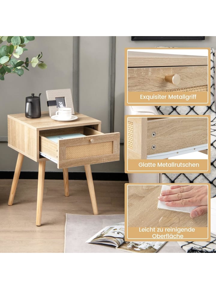 COSTWAY Nachttisch mit Schublade in Beige günstig kaufen onesize