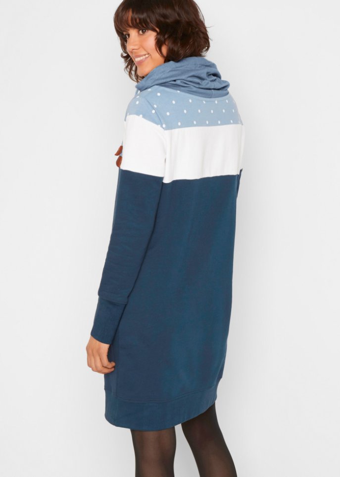 Sweatkleid mit großem Kragen