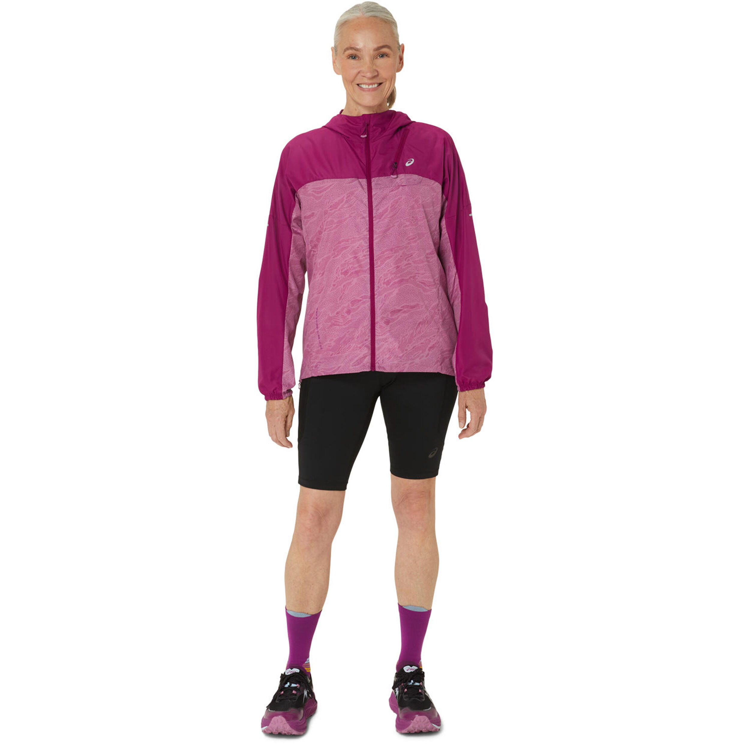 Fujitrail Packable Windbreaker Laufjacke Damen - Berry, Rosa