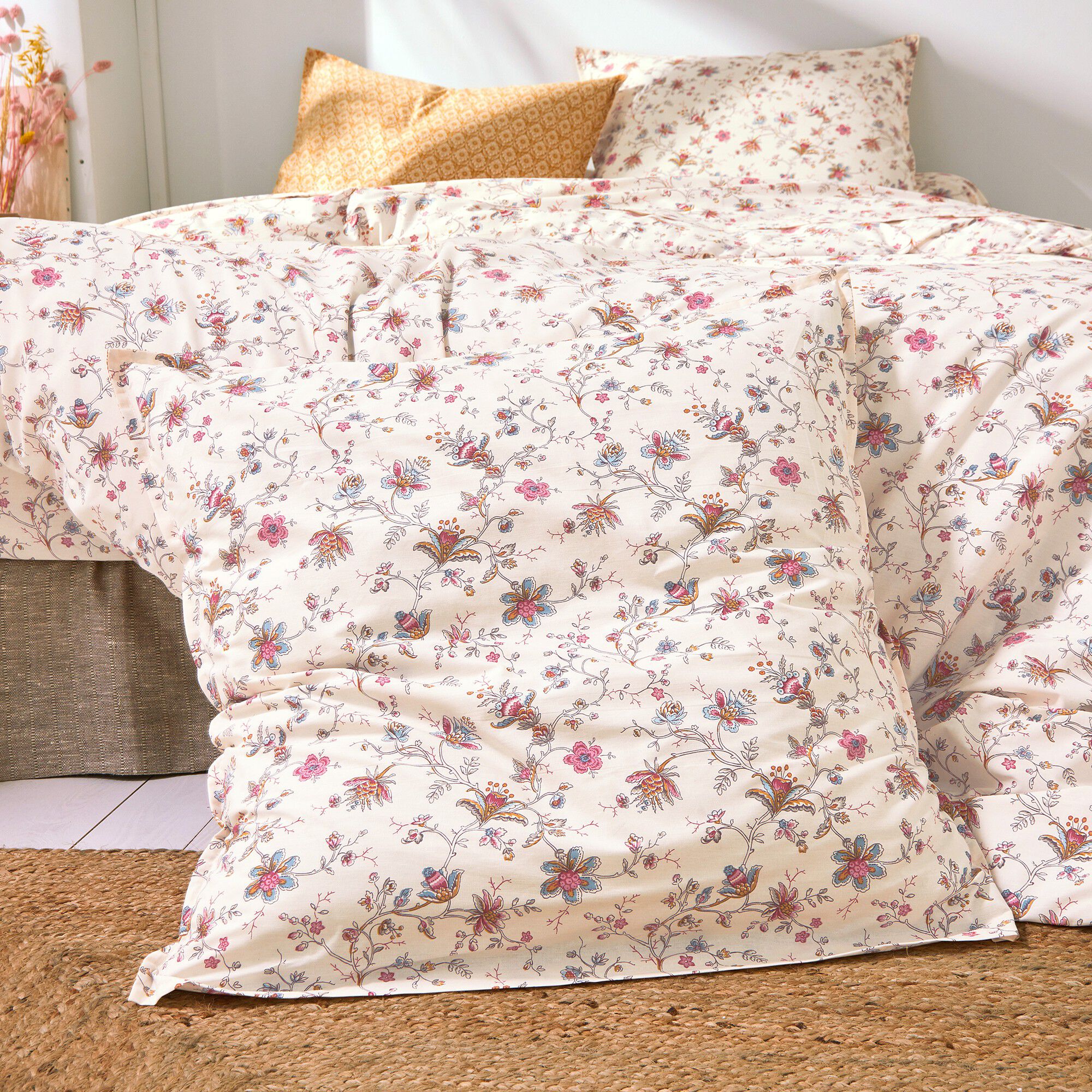 Linge de lit Margaux en coton imprimé fleurs perses