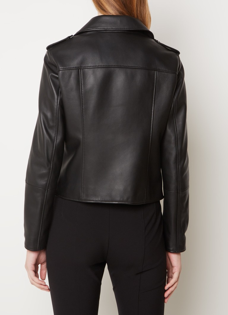 HUGO BOSS Lujana sheepskin biker jacket with zip pockets