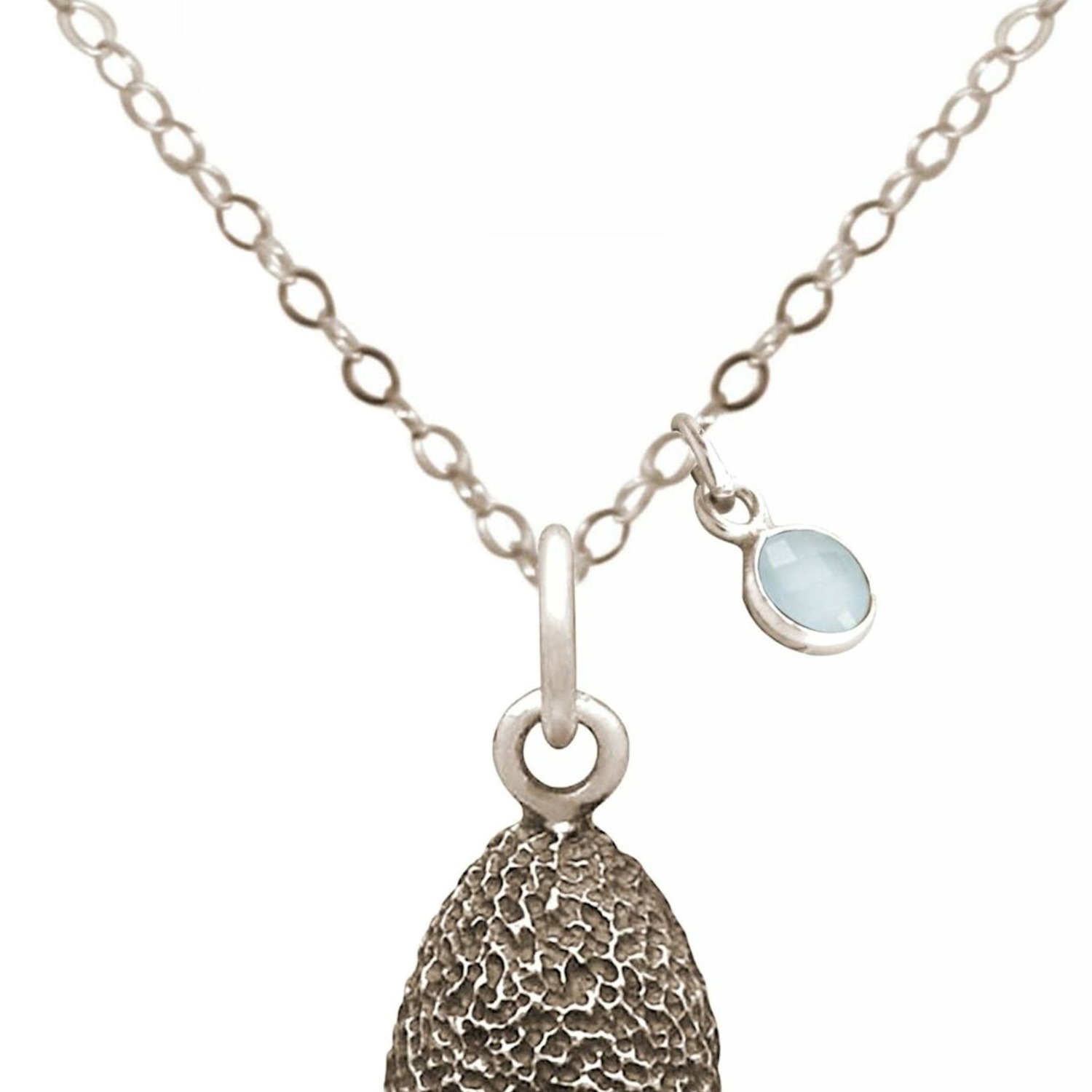 Kette mit Anhänger 'Avocado Superfood Chalcedon'